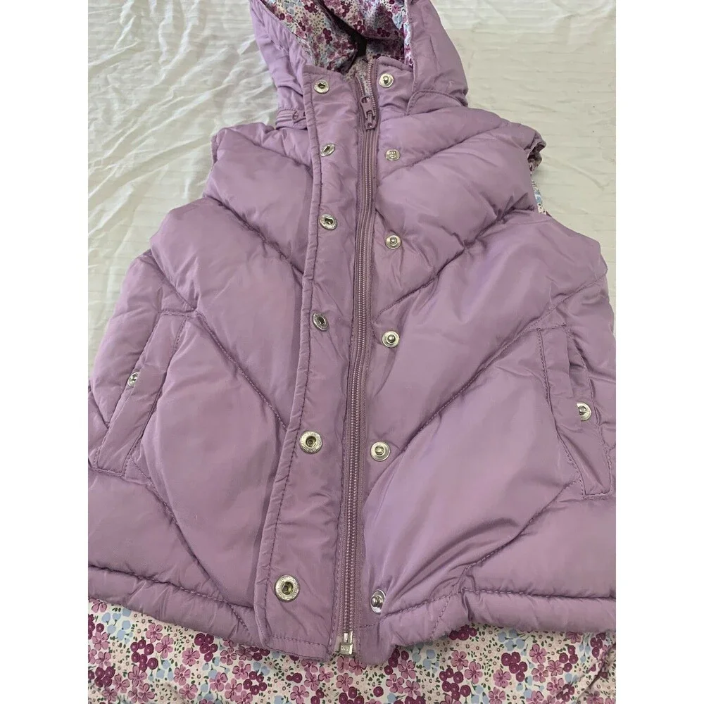 GAP REVERSIBLE GIRLS HOODED VEST SIZE 8